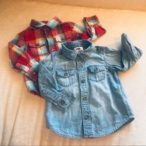 🆕 2T Old Navy Denim & Flannel Shirts